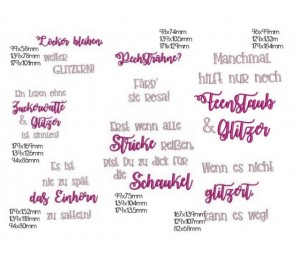 Stickserie - Crazy Unicorn Sprüche